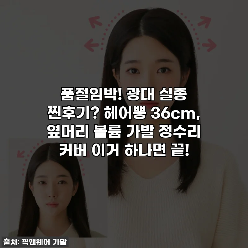 품절임박! 광대 실종 찐후기? 헤어뽕 36cm, 옆머리 볼륨 가발 정수리 커버 이거 하나면 끝!