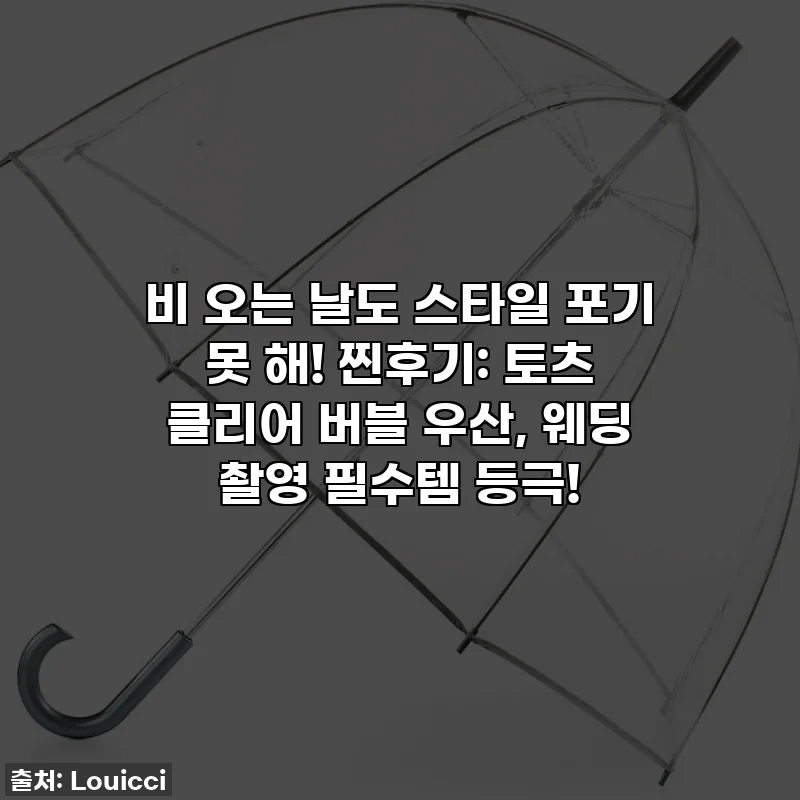 비 오는 날도 스타일 포기 못 해! 찐후기: 토츠 클리어 버블 우산, 웨딩 촬영 필수템 등극!