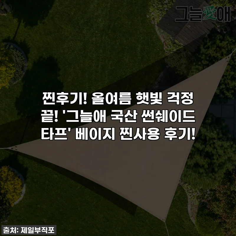 찐후기! 올여름 햇빛 걱정 끝! '그늘애 국산 썬쉐이드 타프' 베이지 찐사용 후기!