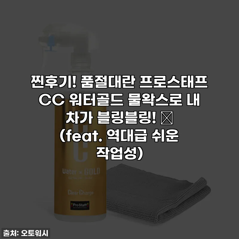 찐후기! 품절대란 프로스태프 CC 워터골드 물왁스로 내 차가 블링블링! ✨ (feat. 역대급 쉬운 작업성)
