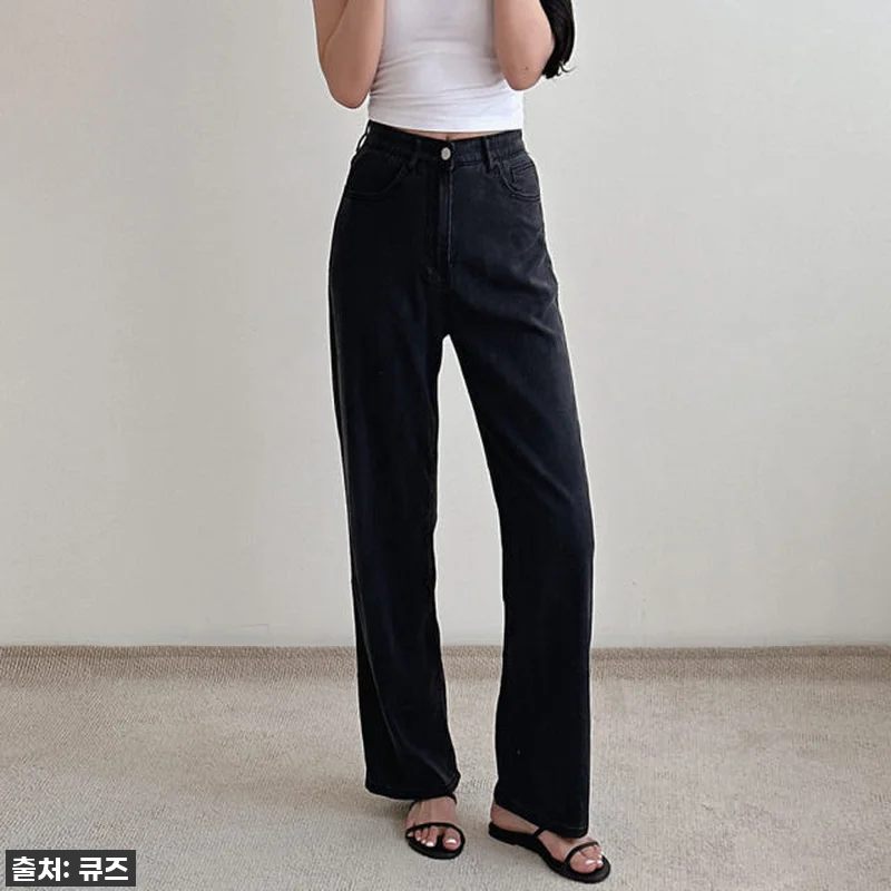 여성 여름 청바지 와이드 얇은 스판 관련 이미지 3