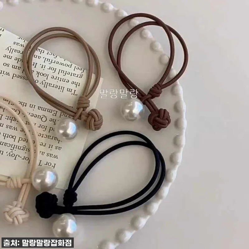 진주머리끈 심플한 방울머리끈 포니테일 관련 이미지 10