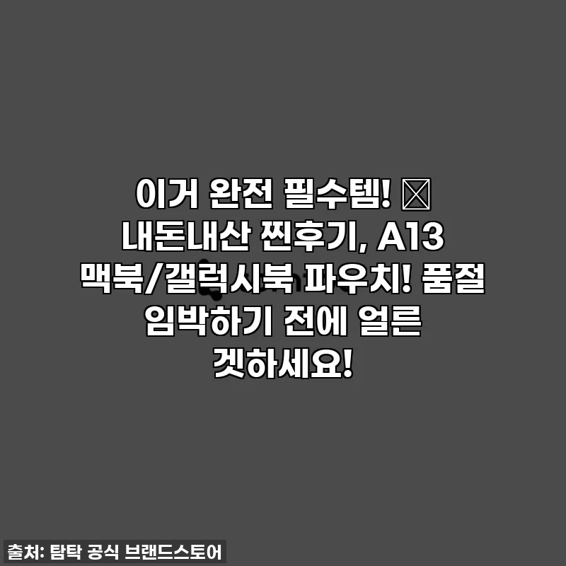 이거 완전 필수템! ✨ 내돈내산 찐후기, A13 맥북/갤럭시북 파우치! 품절 임박하기 전에 얼른 겟하세요!