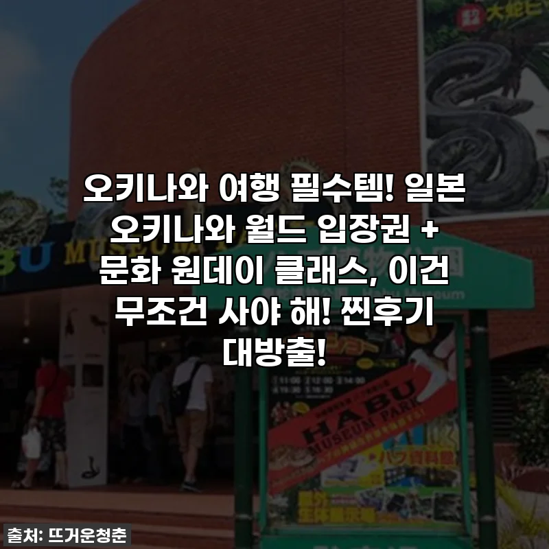 오키나와 여행 필수템! 일본 오키나와 월드 입장권 + 문화 원데이 클래스, 이건 무조건 사야 해! 찐후기 대방출!