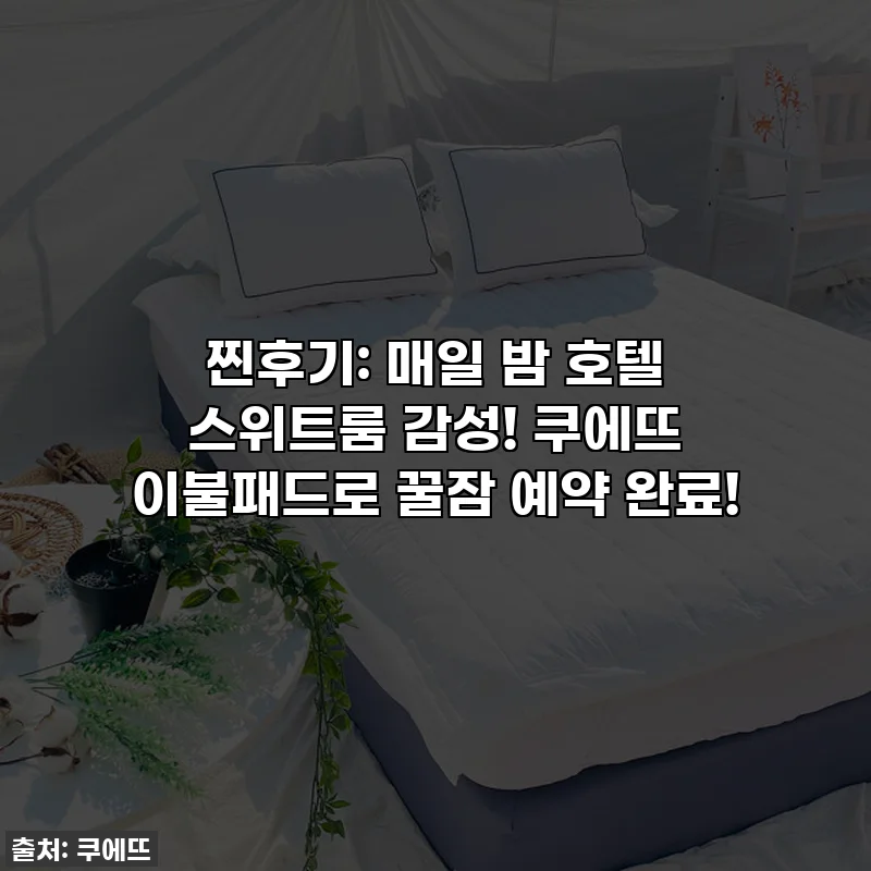 찐후기: 매일 밤 호텔 스위트룸 감성! 쿠에뜨 이불패드로 꿀잠 예약 완료!