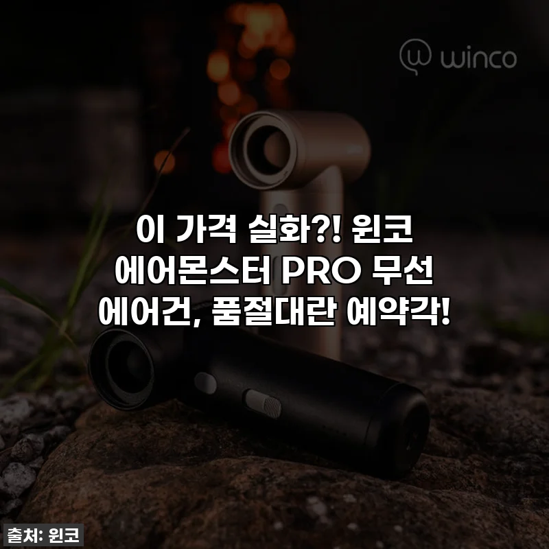 이 가격 실화?! 윈코 에어몬스터 PRO 무선 에어건, 품절대란 예약각!