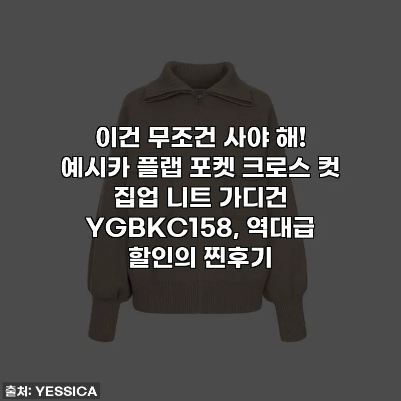 이건 무조건 사야 해! 예시카 플랩 포켓 크로스 컷 집업 니트 가디건 YGBKC158, 역대급 할인의 찐후기