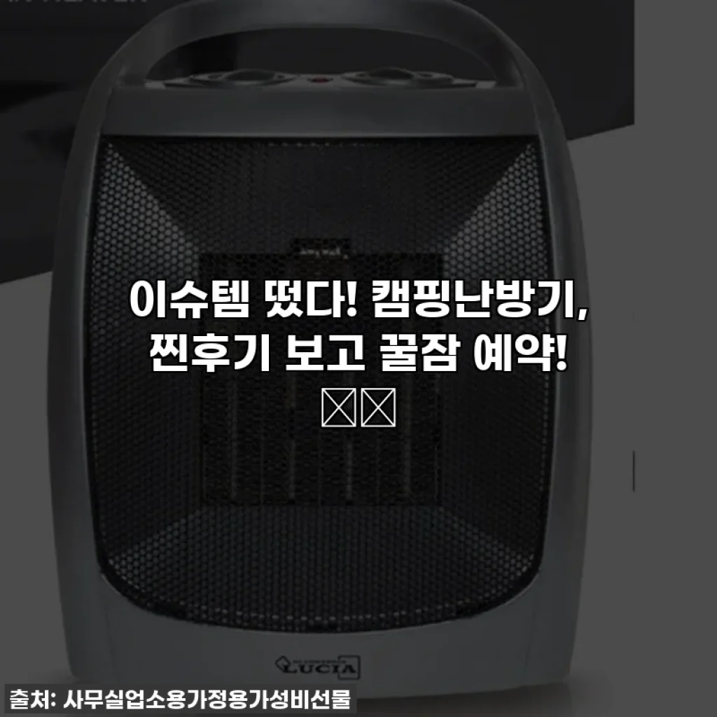 이슈템 떴다! 캠핑난방기, 찐후기 보고 꿀잠 예약! ⛺️