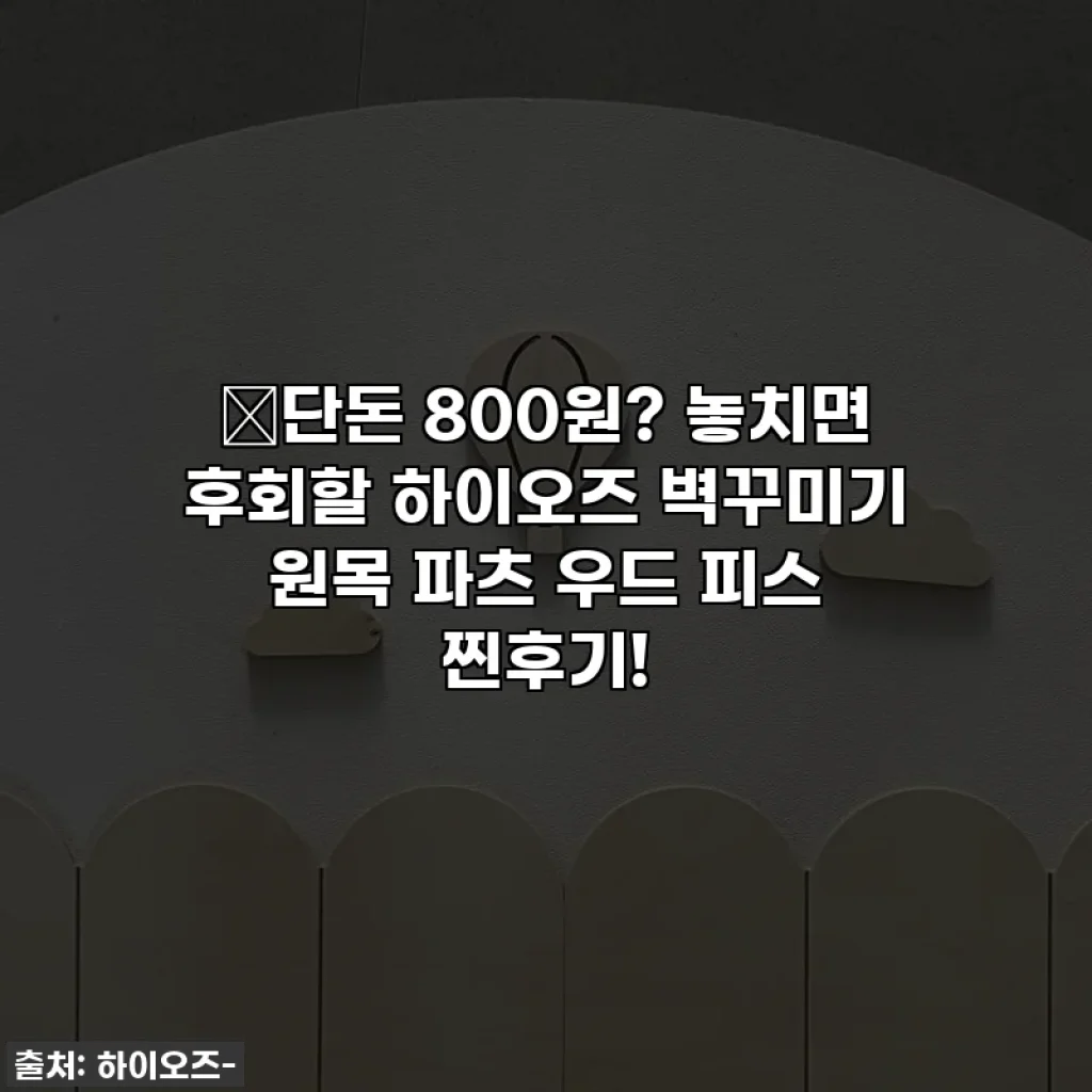 🔥단돈 800원? 놓치면 후회할 하이오즈 벽꾸미기 원목 파츠 우드 피스 찐후기!