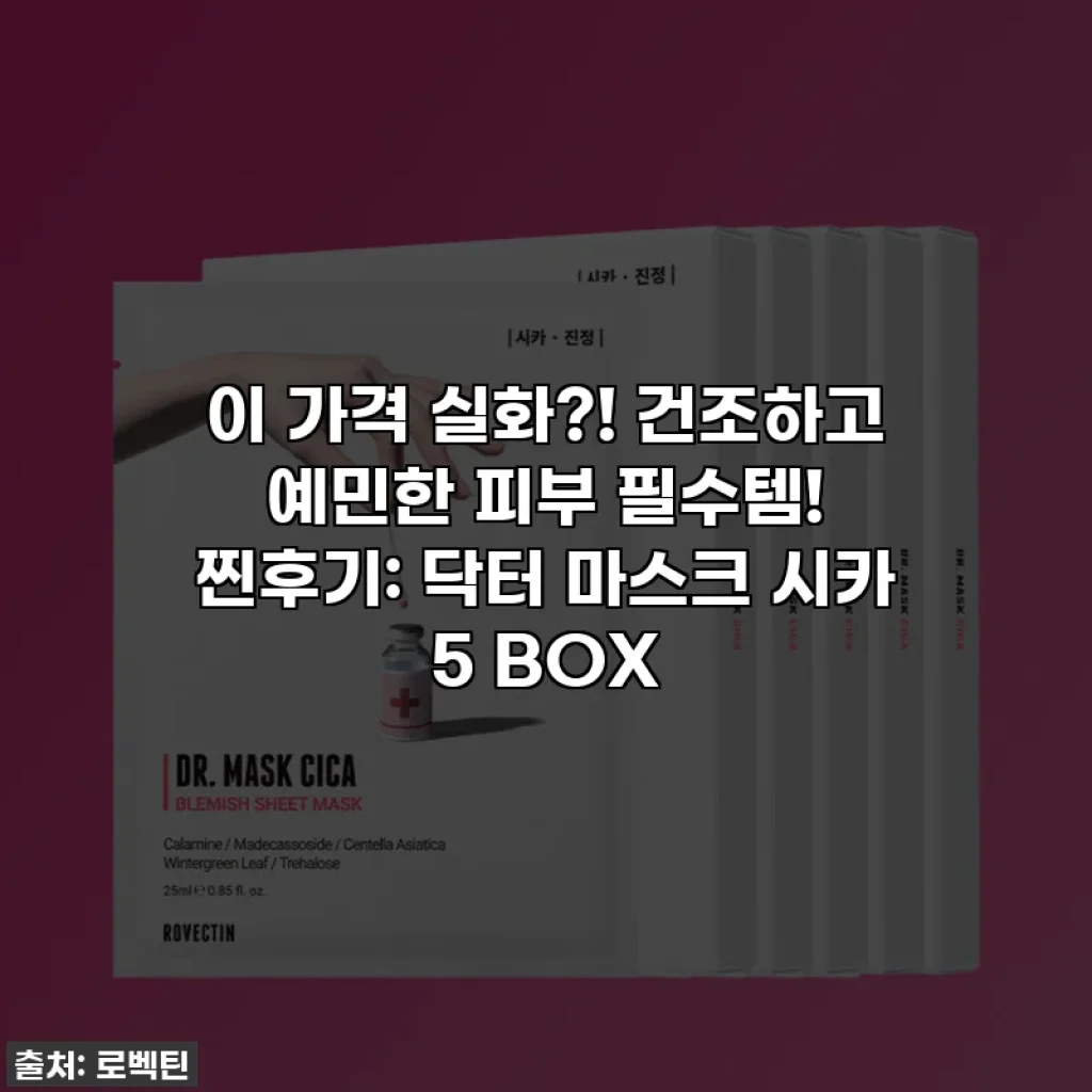 이 가격 실화?! 건조하고 예민한 피부 필수템! 찐후기: 닥터 마스크 시카 5 BOX
