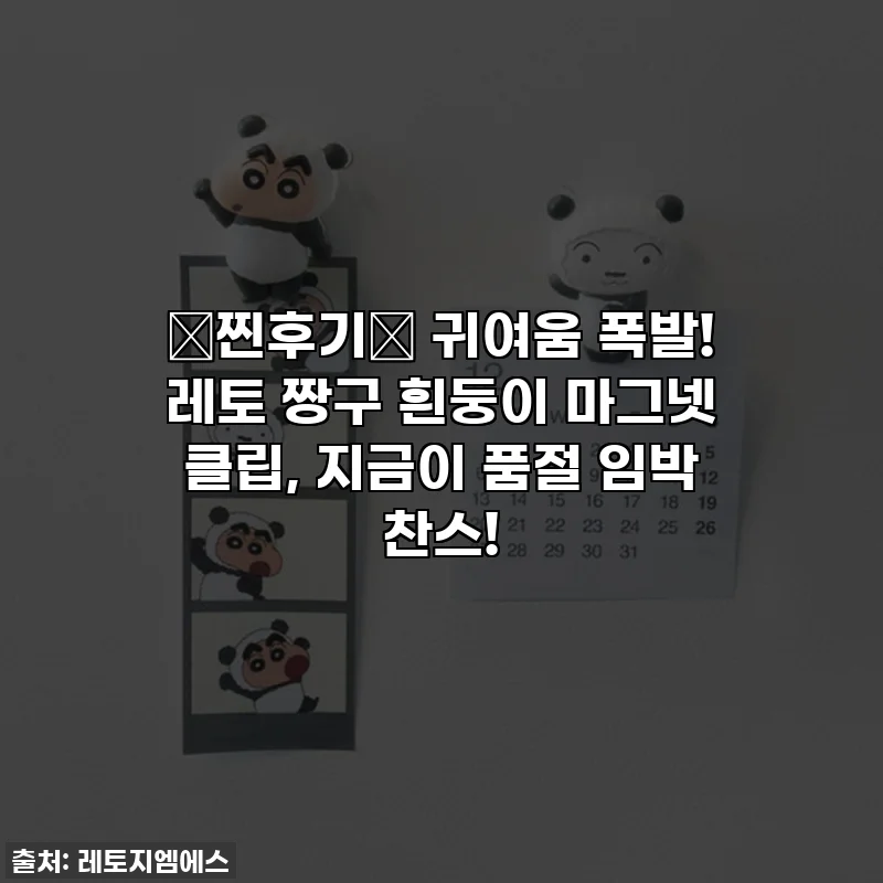 🚨찐후기🚨 귀여움 폭발! 레토 짱구 흰둥이 마그넷 클립, 지금이 품절 임박 찬스!