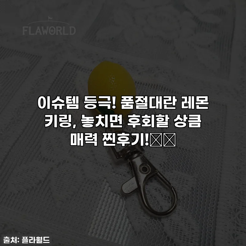 이슈템 등극! 품절대란 레몬 키링, 놓치면 후회할 상큼 매력 찐후기!🍋✨