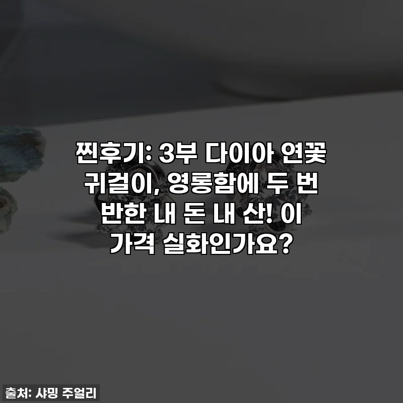 찐후기: 3부 다이아 연꽃 귀걸이, 영롱함에 두 번 반한 내 돈 내 산! 이 가격 실화인가요?