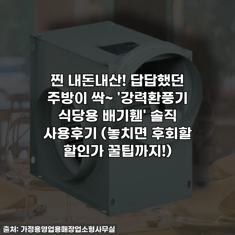 찐 내돈내산! 답답했던 주방이 싹~ '강력환풍기 식당용 배기휀' 솔직 사용후기 (놓치면 후회할 할인가 꿀팁까지!)