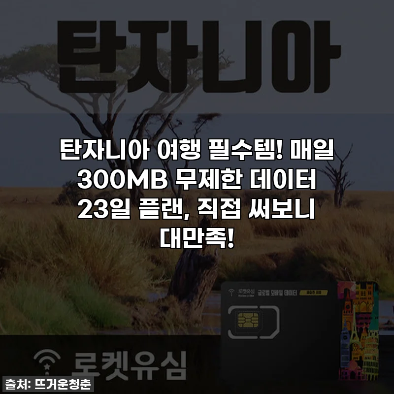 탄자니아 여행 필수템! 매일 300MB 무제한 데이터 23일 플랜, 직접 써보니 대만족!