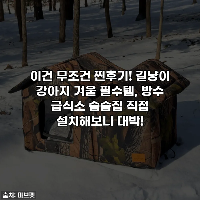 이건 무조건 찐후기! 길냥이 강아지 겨울 필수템, 방수 급식소 숨숨집 직접 설치해보니 대박!