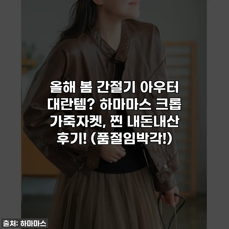 올해 봄 간절기 아우터 대란템? 하마마스 크롭 가죽자켓, 찐 내돈내산 후기! (품절임박각!)