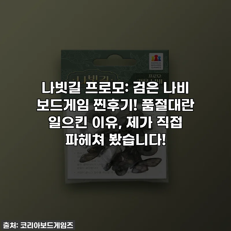 나빗길 프로모: 검은 나비 보드게임 찐후기! 품절대란 일으킨 이유, 제가 직접 파헤쳐 봤습니다!