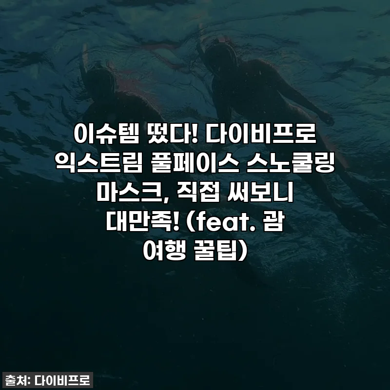 이슈템 떴다! 다이비프로 익스트림 풀페이스 스노쿨링 마스크, 직접 써보니 대만족! (feat. 괌 여행 꿀팁)