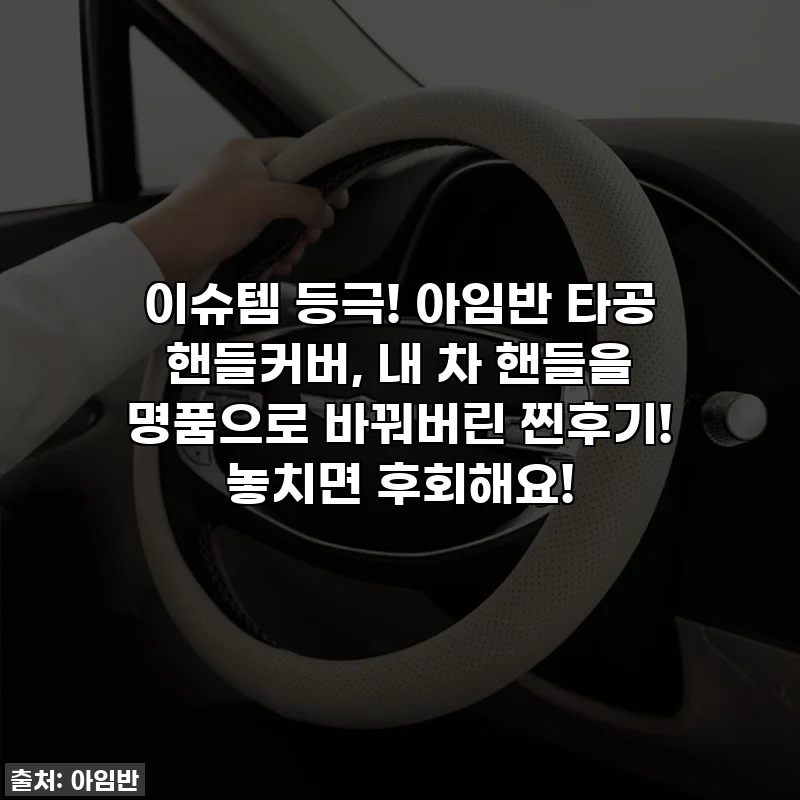 이슈템 등극! 아임반 타공 핸들커버, 내 차 핸들을 명품으로 바꿔버린 찐후기! 놓치면 후회해요!