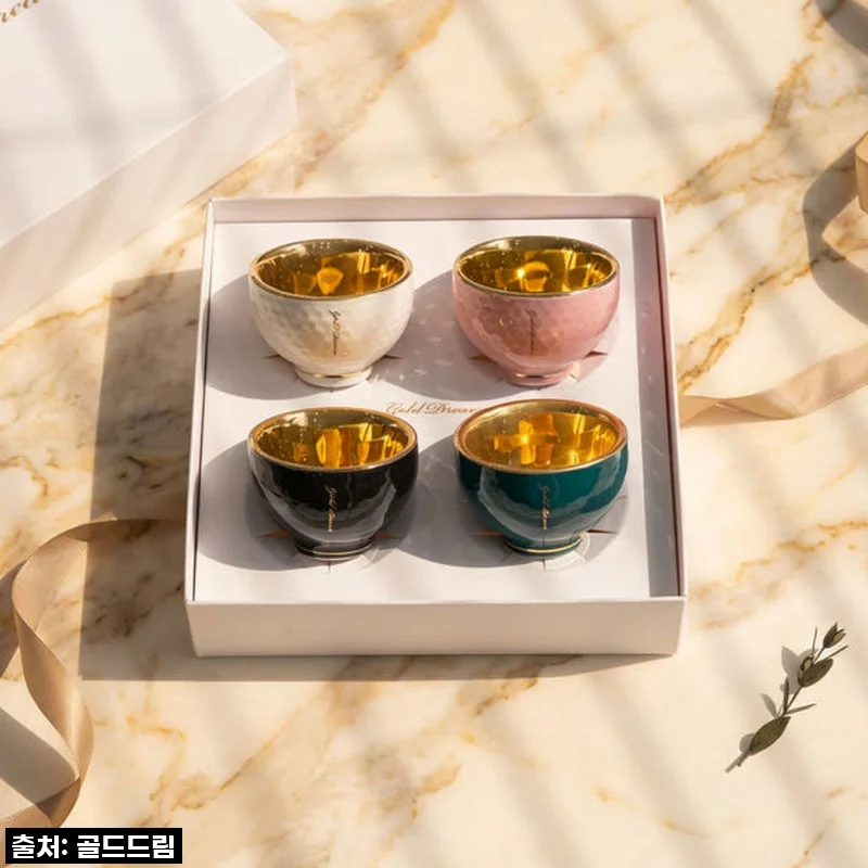 영롱한 금빛에 홀리다! 골드드림 24K 도자기 금잔, 부모님 선물로 이만한 게 없네요!