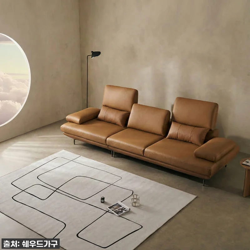 우리 집 거실의 분위기 메이커! 쉐우드가구 테소로 천연통가죽 스윙 소파, 직접 경험해보니?