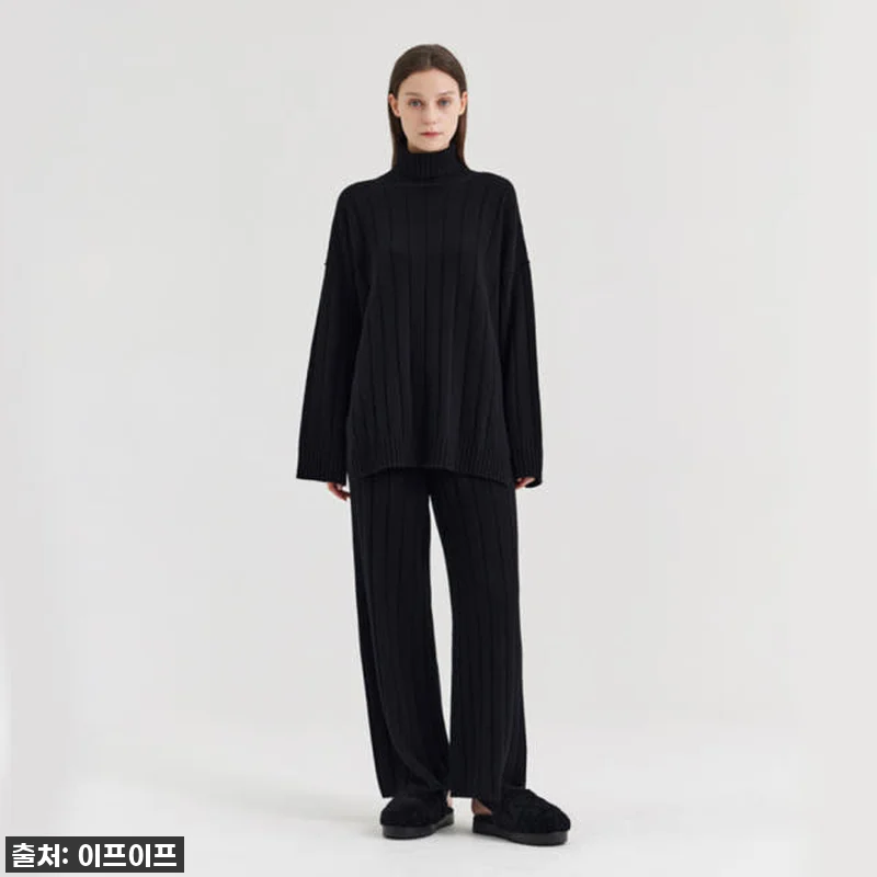 크램38 안셀모 블랙 와이드 골지 니 관련 이미지 1