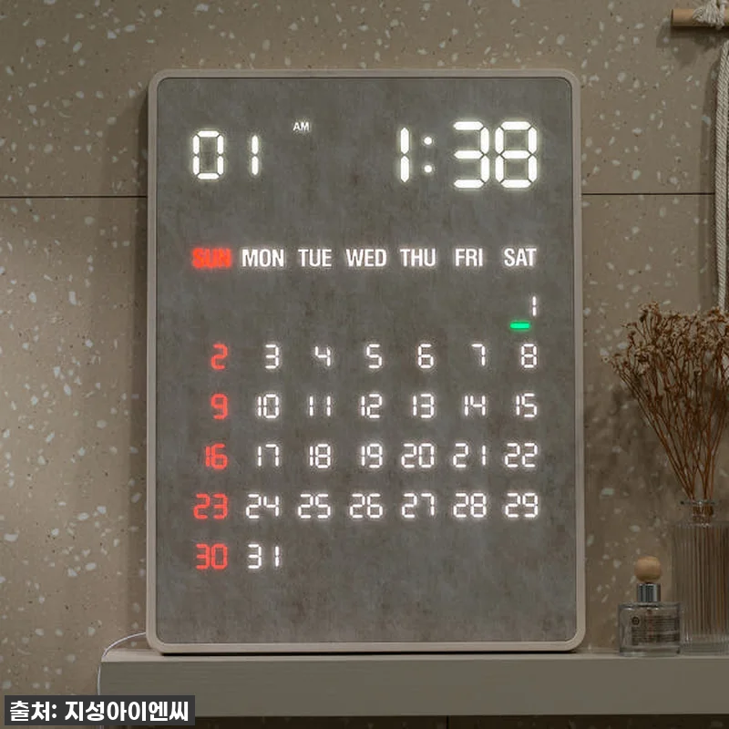 국산 루나리스 GPS 전파 수신 LED 벽시계 디지털 전자 달력 인테리어 무소음 벽걸이시계 리멤버 9 국산 루나리스 GPS 전파 수신 LE 관련 이미지 2