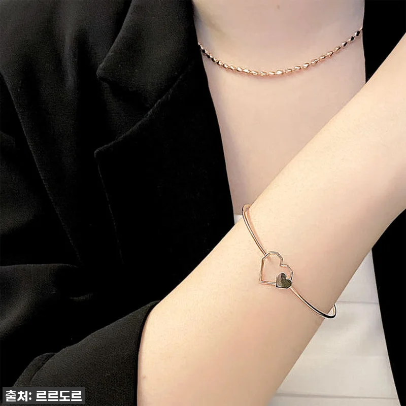 14k 금 링팔찌 파이프 투톤 하트 관련 이미지 8
