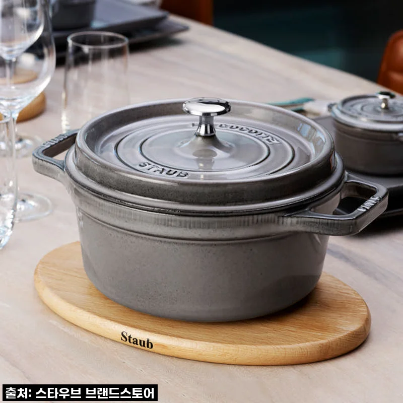 N빠른배송 스타우브 원형 꼬꼬떼 22cm 그레이, 드디어 제 주방에! 솥밥 인생 제대로 즐기는 중!