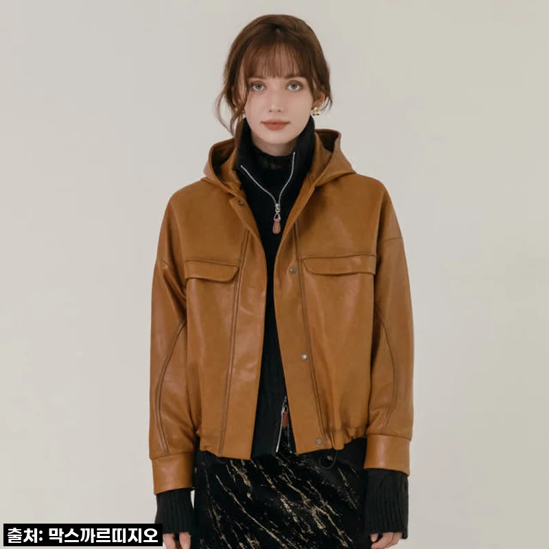 봄 가을 만능템! 프리미엄 리얼 양가죽 소프트 레더 후드 자켓, 직접 입어보니 이런 느낌?