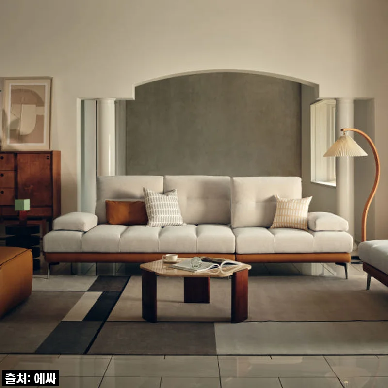 [에싸] 슈미르 3.5인 스윙기능 카시미라 패브릭 소파, 우리 집 거실을 바꾸다!