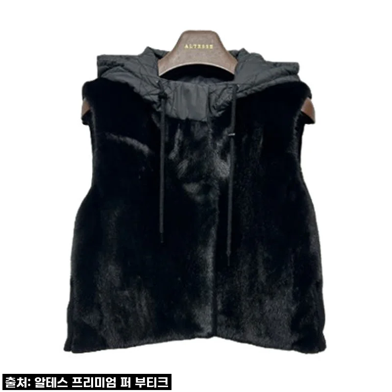 [OUTLET] 리버서블 까나쥬 후디드 밍크 패딩 베스트, 이거 하나면 봄, 가을, 겨울 다~ 끝! 직접 입어보니 대박이네요!