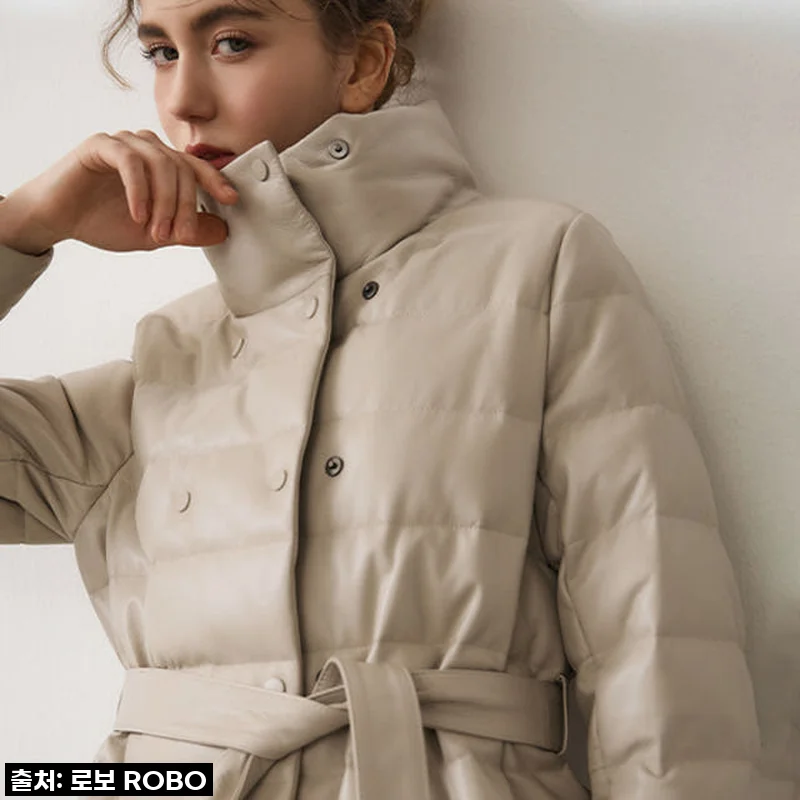 [로보] 더블 버튼 롱 구스다운 코트 DCO23D107, 한겨울 추위 잊게 만드는 완벽함!