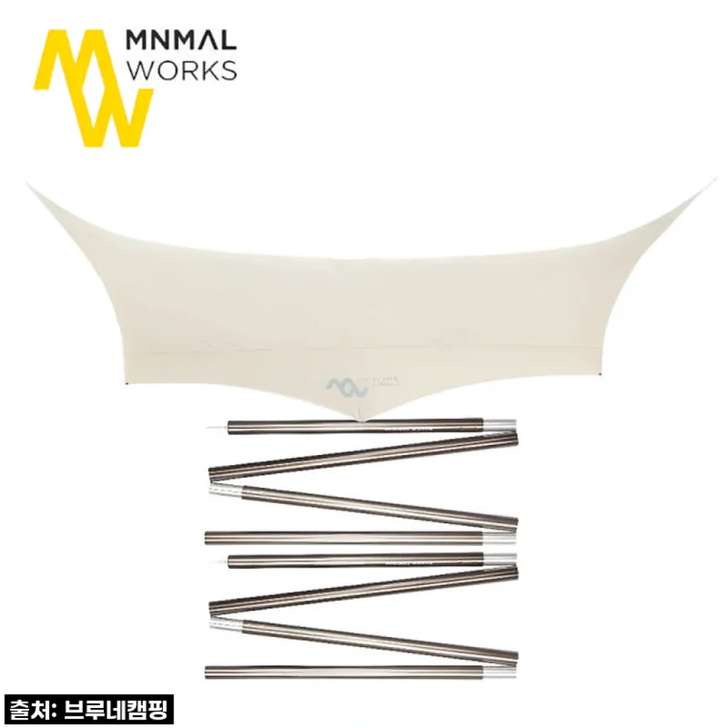 미니멀웍스 블랙코팅 타프 블루홀 옥타 메인폴 28 2개 포함 캠핑 대형 그늘막 크림