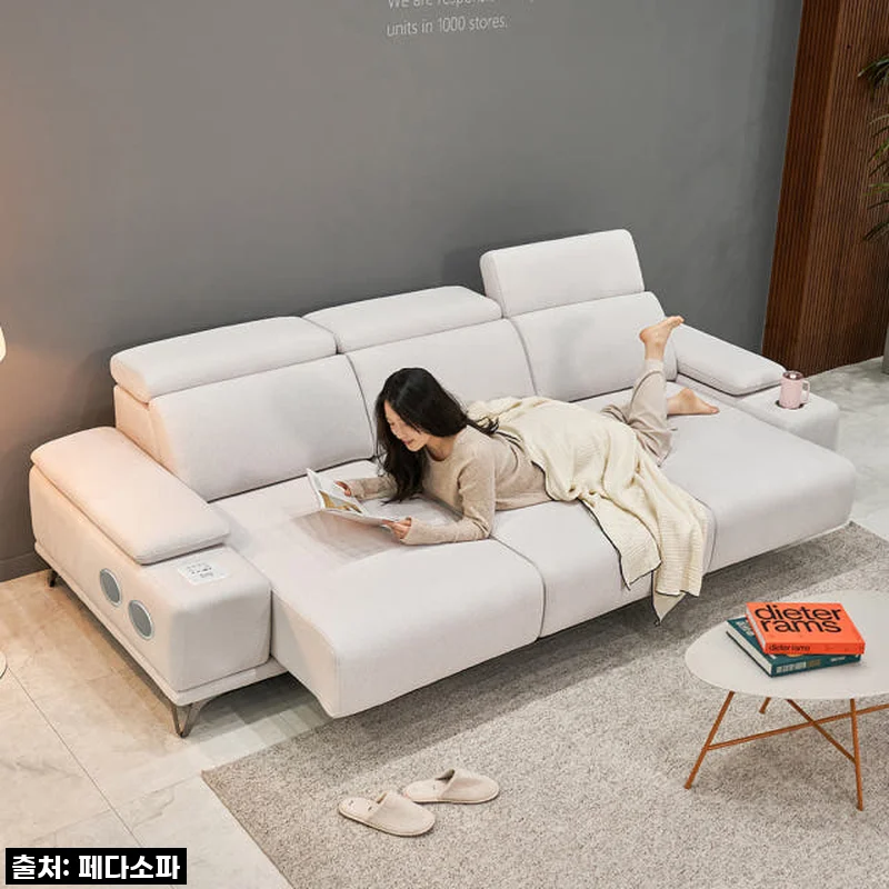 페다 무비 풀옵션 모션 무빙 슬라이딩 리클라이너 아쿠아텍스 패브릭 소파 크림 4인용, 직접 써보니!