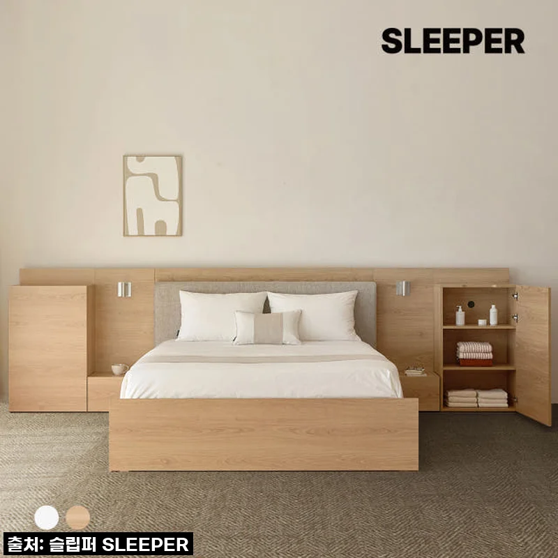슬립퍼 허쉬 헤드형 원목 수납 호텔 침대 프레임, 드디어 찾았다! 침실이 스위트룸으로 변신했어요!
