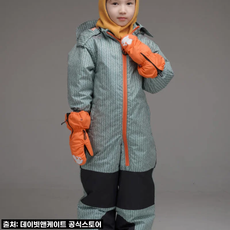 데이빗앤케이트 아동 유아 올인원 스키복 보드복 세트 MANU 003 ORANGE, 직접 입혀보니 이렇습니다!
