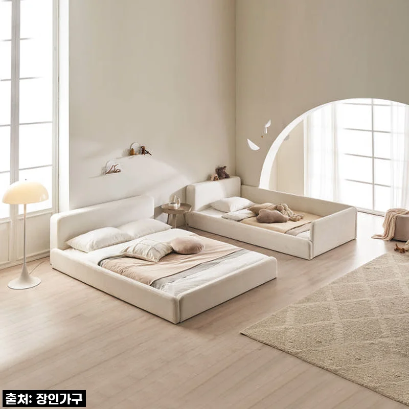 따뜻한 우리 집, 장인가구 하랑 패브릭 LED 저상형 패밀리침대 SS+Q로 완성된 아늑한 침실 이야기