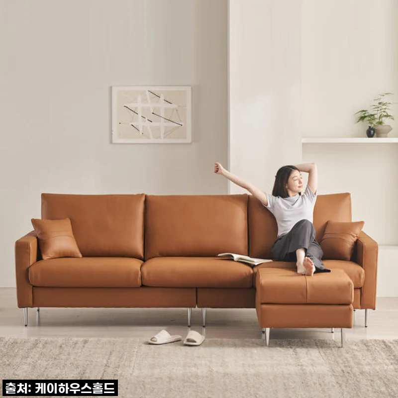 [가죽업그레이드] 케이하우스홀드 멕소 4인용 가죽소파, 우리 집을 갤러리로 만들다!