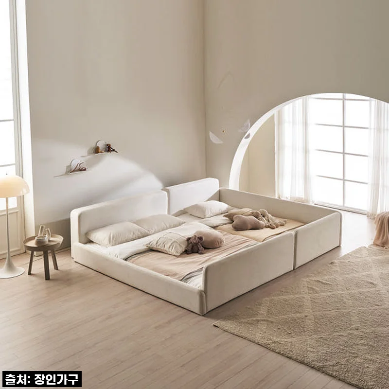 장인가구 하랑 E0 패브릭 볼드헤드 저상형 패밀리침대 SS+SS 가드형 +라텍스탑포켓 사용후기