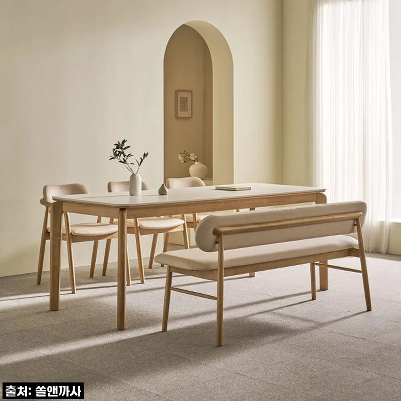 쏠앤까사 우디 고무나무 원목 포세린 세라믹 식탁세트 4인용 1400 사용후기