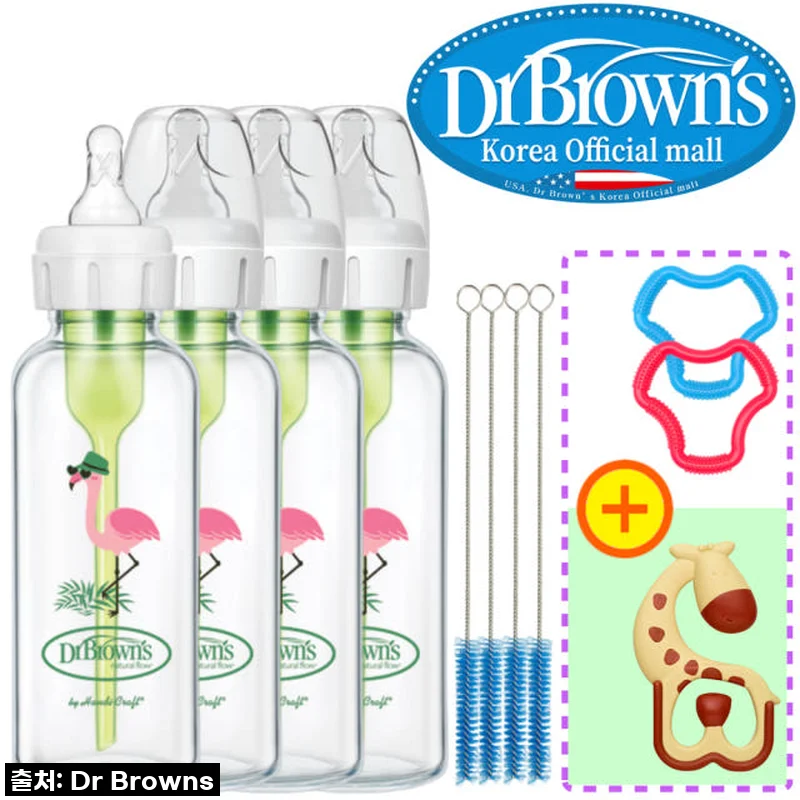 닥터브라운 유리 데코 젖병 내로우넥 250ml 4개 세트 사용후기