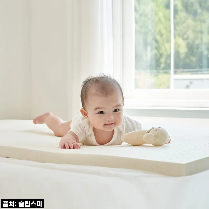 꿀잠 라텍스 신생아 유아 아기 침대매트리스 범퍼침대토퍼 사용후기