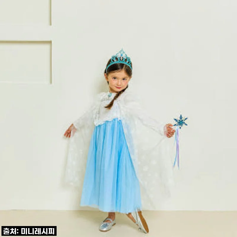 미니레시피 26년 얼음 여왕 드레스 블루 - 아이 생일과 특별한 날에 딱 맞는 공주 드레스 사용후기