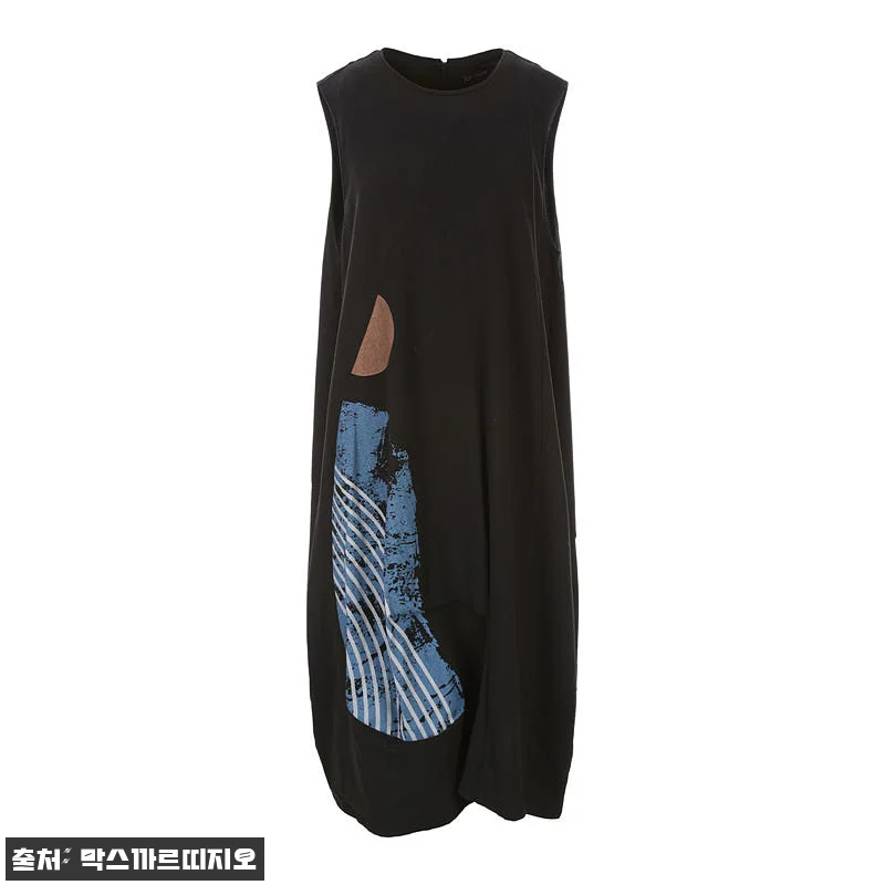 언발 프린트 민소매 원피스, 직접 입 관련 이미지 1