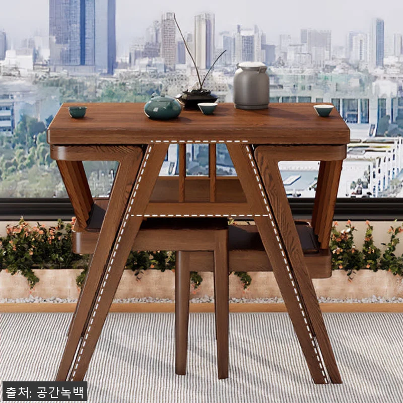 2인용 원목 식탁 낮은 2인 공간 활 관련 이미지 1