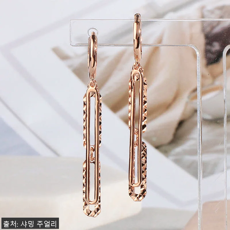 14K 롱 클립 귀걸이 더블 컷팅 원 관련 이미지 1