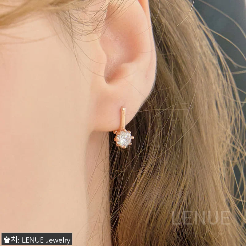 레뉴 랩다이아 원터치 귀걸이 빅큐빅 관련 이미지 1