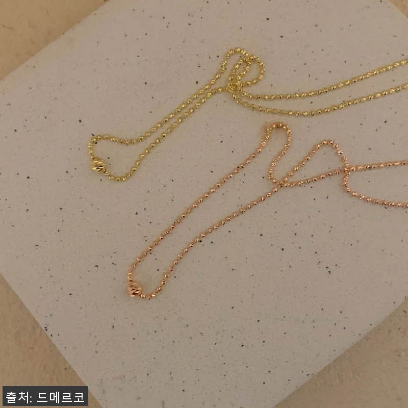 14K 18K 레인 골드볼 목걸이 사 관련 이미지 1